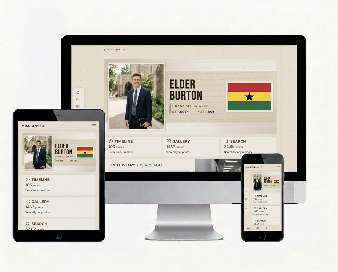 Screenshot of the Mission Vault interactive digital archive interface.